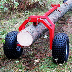 Rear log carrier support for log haulers